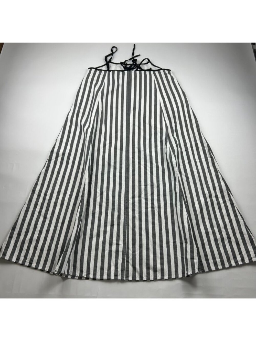 Shy Velvet Black Striped Linen Cami Dress S - Picture 6 of 7